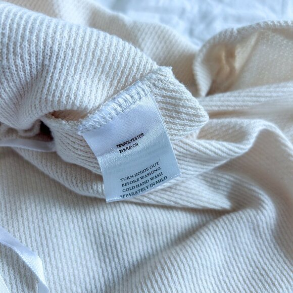 Sabo Cream Waffle Knit Lounge Shorts Size XS Drawstring Elastic Waist - Picture 6 of 7